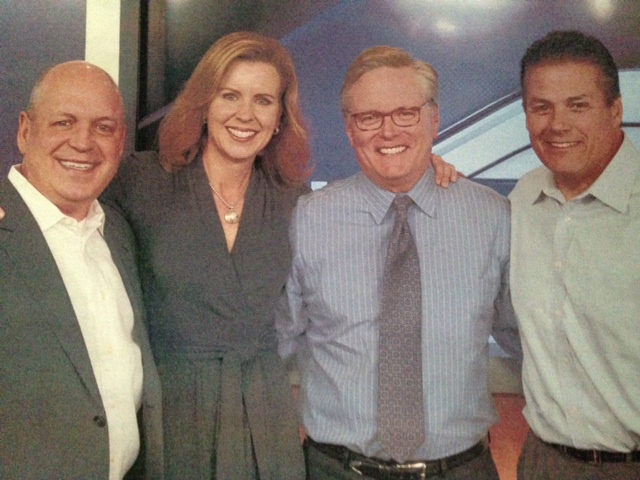 Leslie Rhode and long time KXAN coworkers Jim Spencer, Robert Hadlock and Roger Wallace